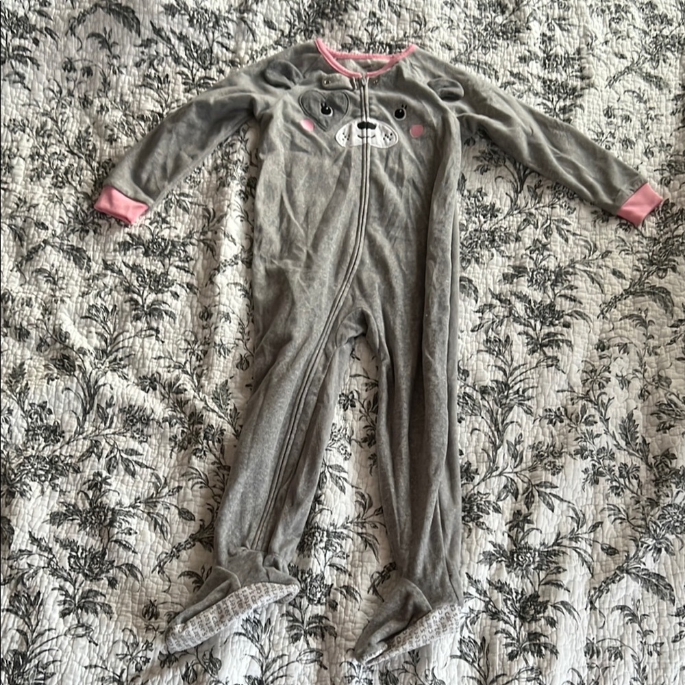 Carter’s 4T Fleece Onesie Gray and Pink